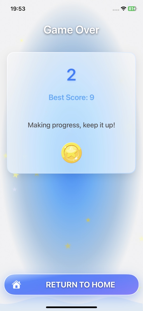 Game menu interface
